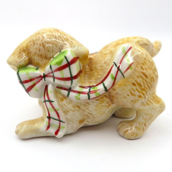 Fitz & Floyd Dear Santa Puppy Figurines Set of 2 Ceramic Christmas Holiday Decor - Picture 5 of 15
